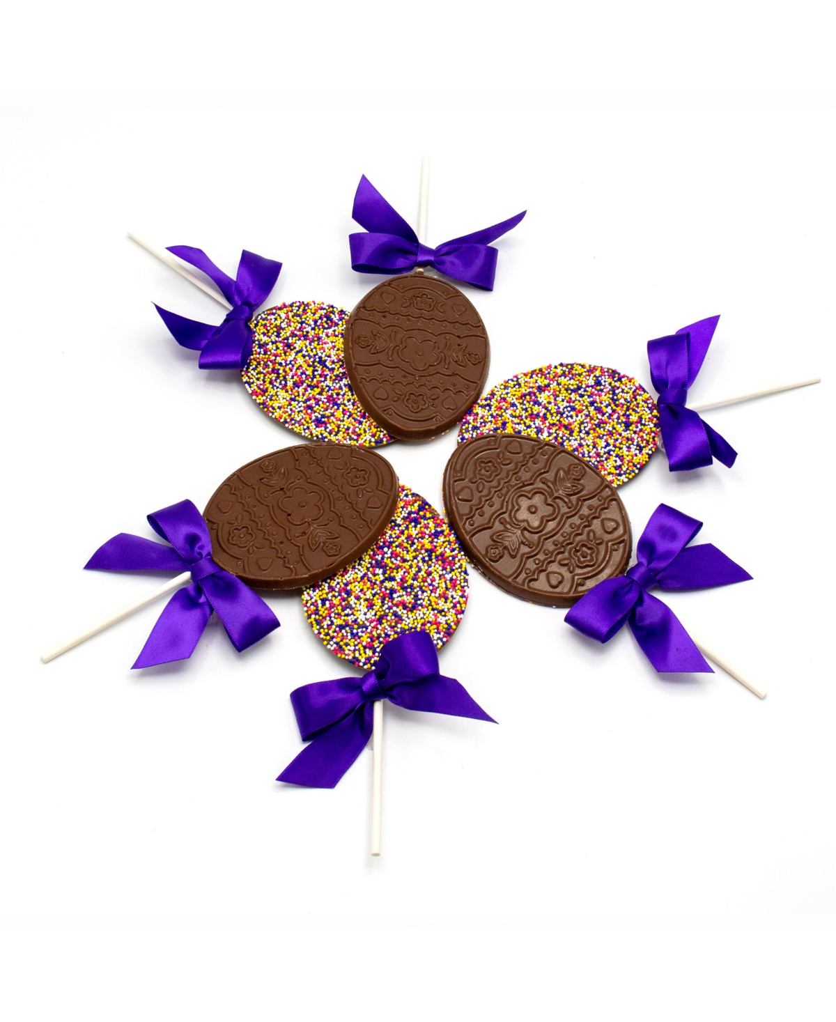 Sugar Plum Chocolates Easter Egg Milk Chocolate Lollipops, 6 Pieces In No Color