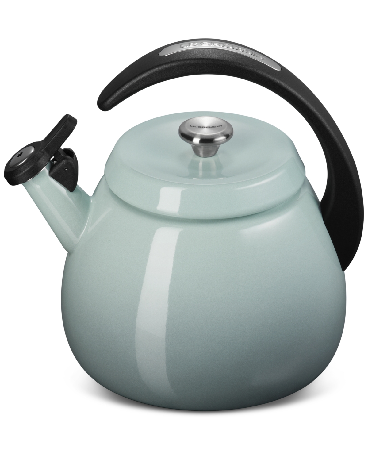 Le Creuset 2.2-quart Enameled Stainless Steel Whistling Cloche Kettle In Sea Salt
