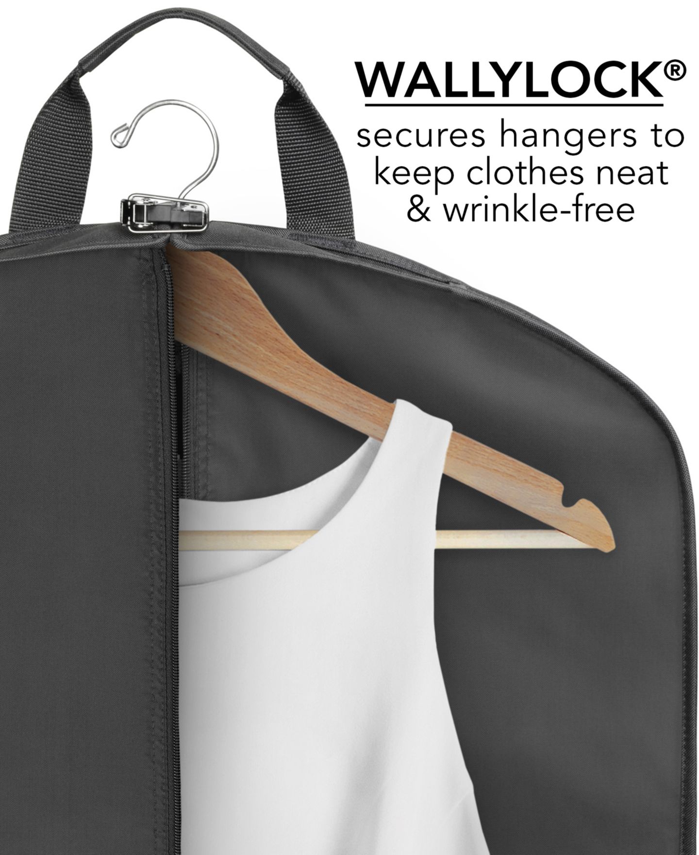 Сумка WallyBags 60" Premium Tri-Fold Travel Garment Bag with Pocket, цвет: Чёрный — фото 4