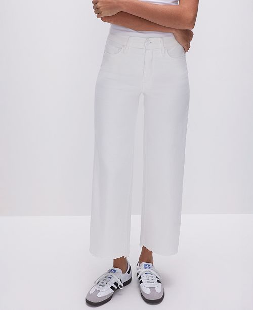 alfani Good American Women's Good Waist Cropped Palazzo Jeans Women's Fashion Shoes & Accessories