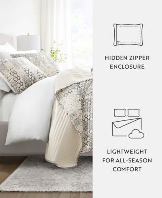 Distressed Aztec Reversible 3-Pc. Lightweight Quilt Set, Full/Queen