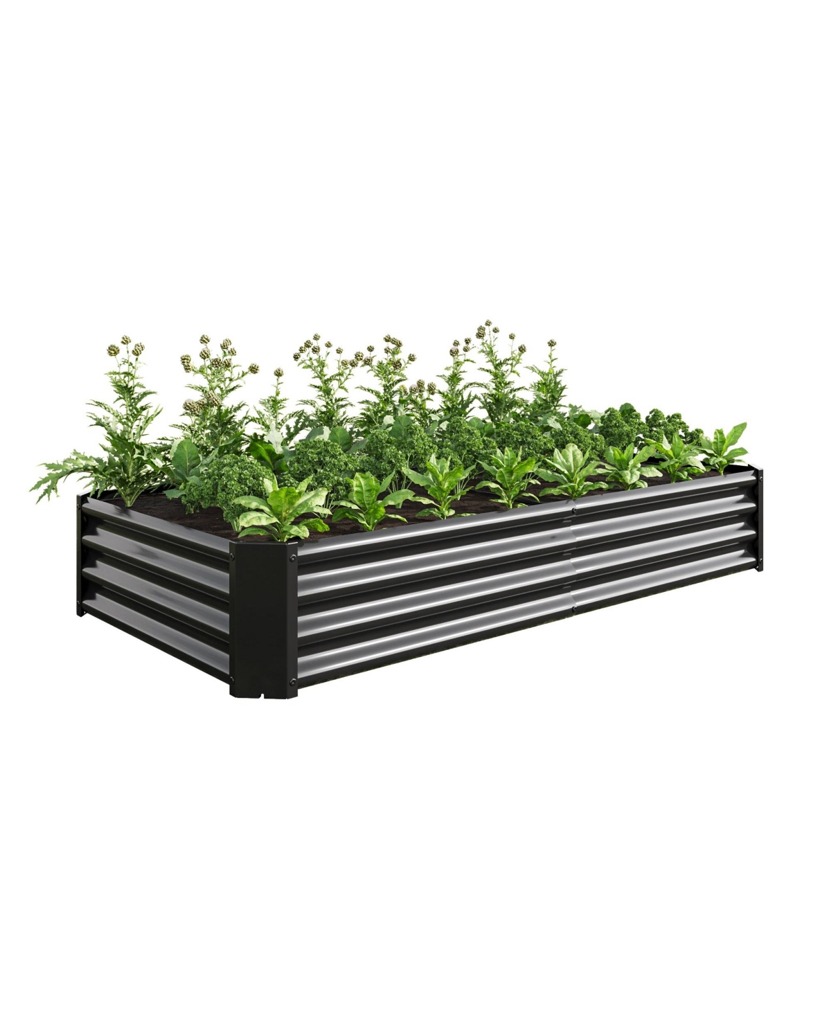 Raised Garden Bed Outdoor, 6&#xD7;3&#xD7;1ft , Metal Raised Rectangle Planter Beds for Plants, Vegetables, and Flowers - Black