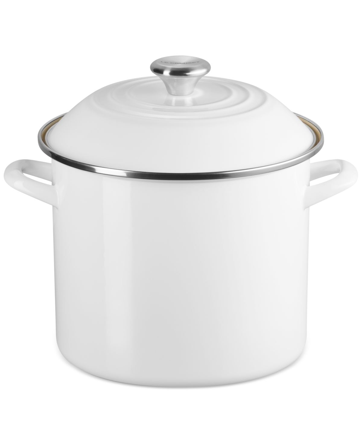 Le Creuset 10-quart Enameled Stainless Steel Stock Pot In White