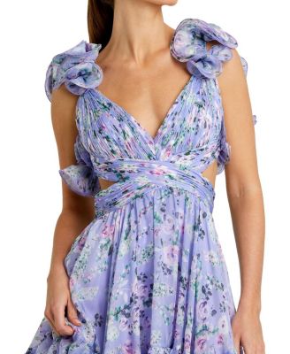 Women's Feathered Hem High Neck Sleeveless A Line Dress