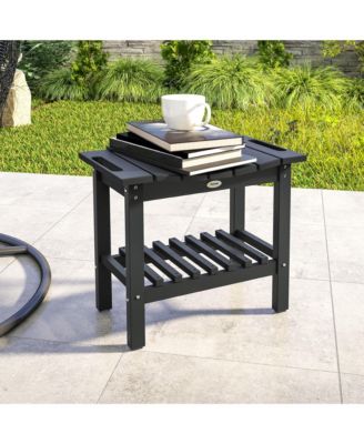 2-Tier Outdoor Side Table, Shower Bench with Handles