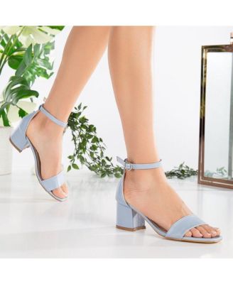 Illy Low Block Heel Sandals with Pearls