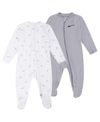 Nike - Baby Essentials Long-Sleeve Footed Coveralls, 2 Pack