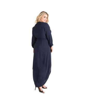 Plus Size Tulip High Low Chiffon Wrap Dress Maxi Length