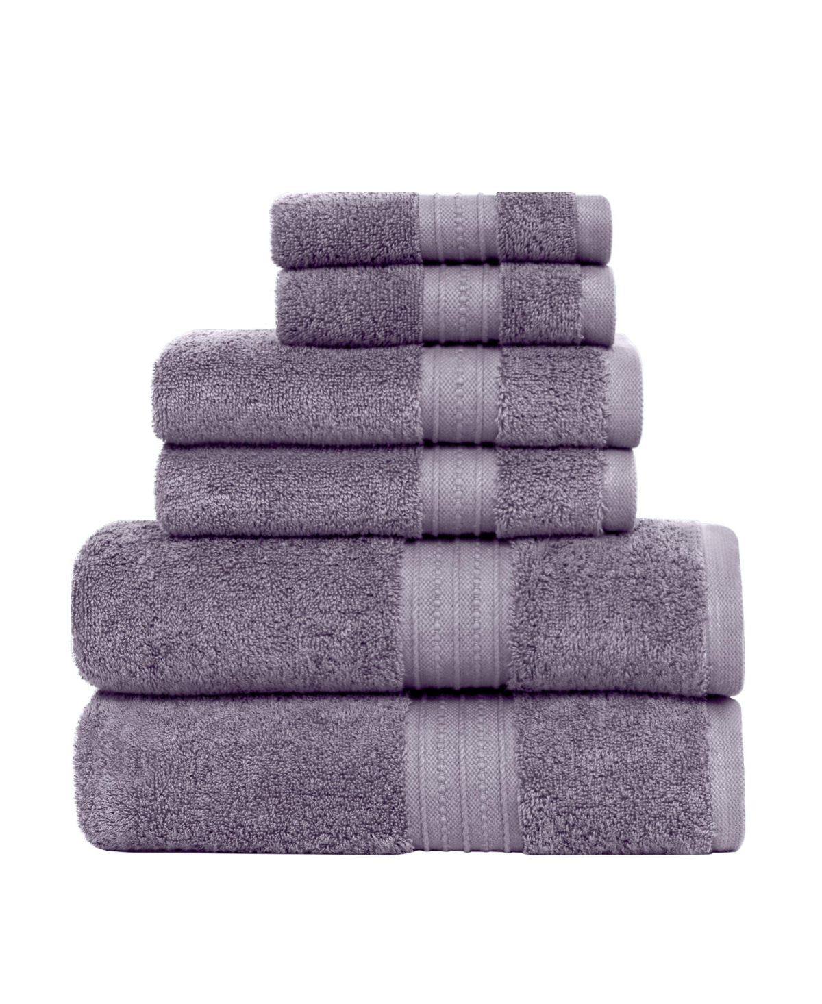 Feather & Stitch, Ny Luna 6-pc. Bath Towel Set In Grape