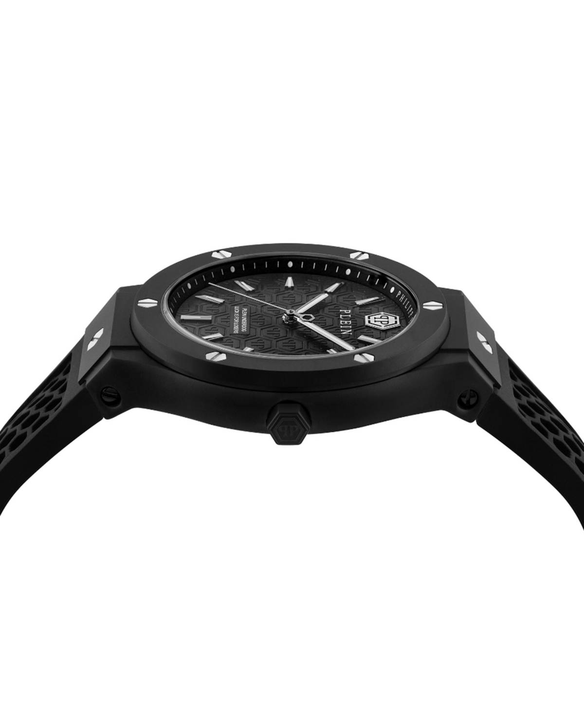 Philipp Plein Plein Underdog Silicone Watch In Ip Black