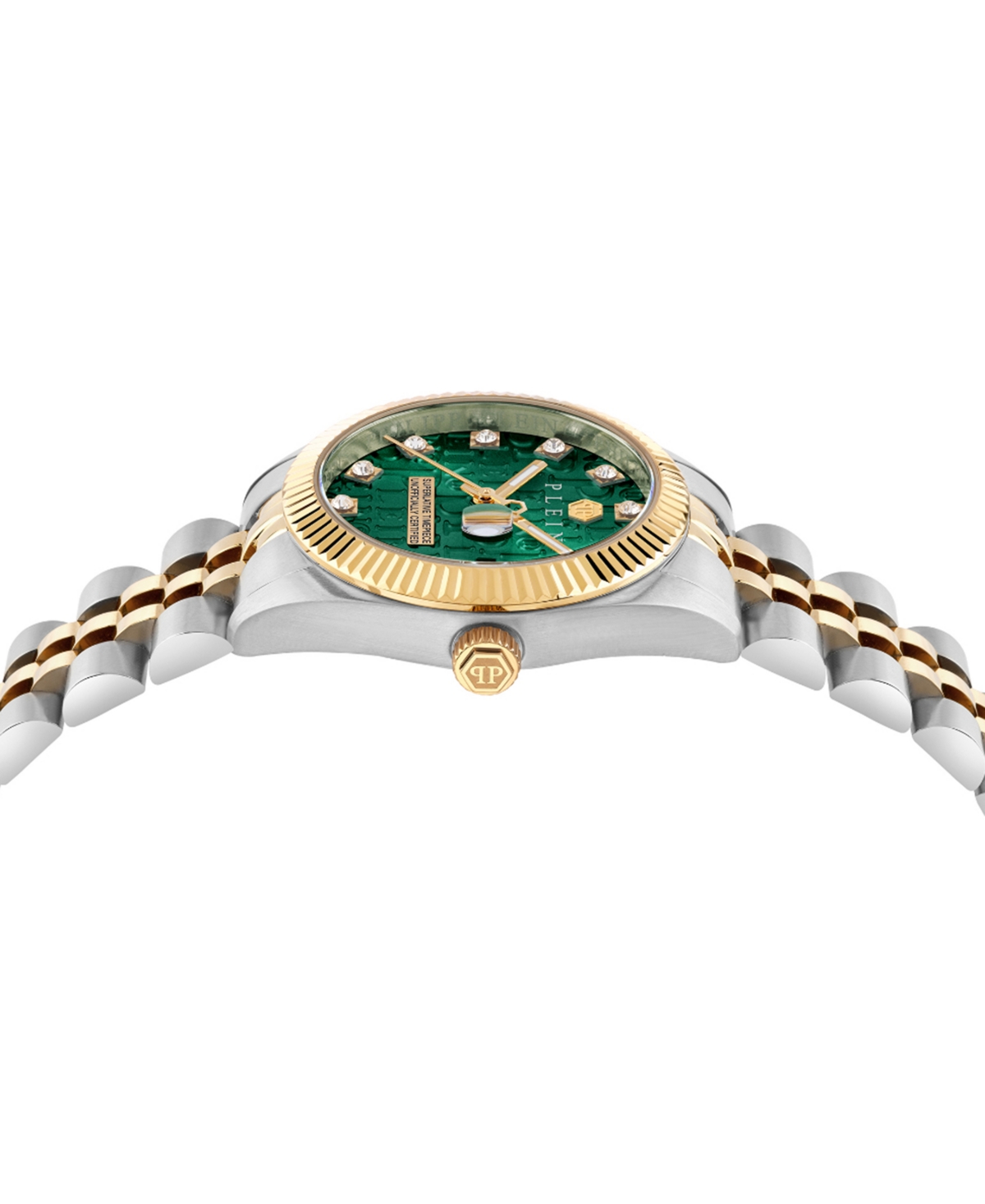 Philipp Plein Date Superlative Crystal Watch In Two Tone