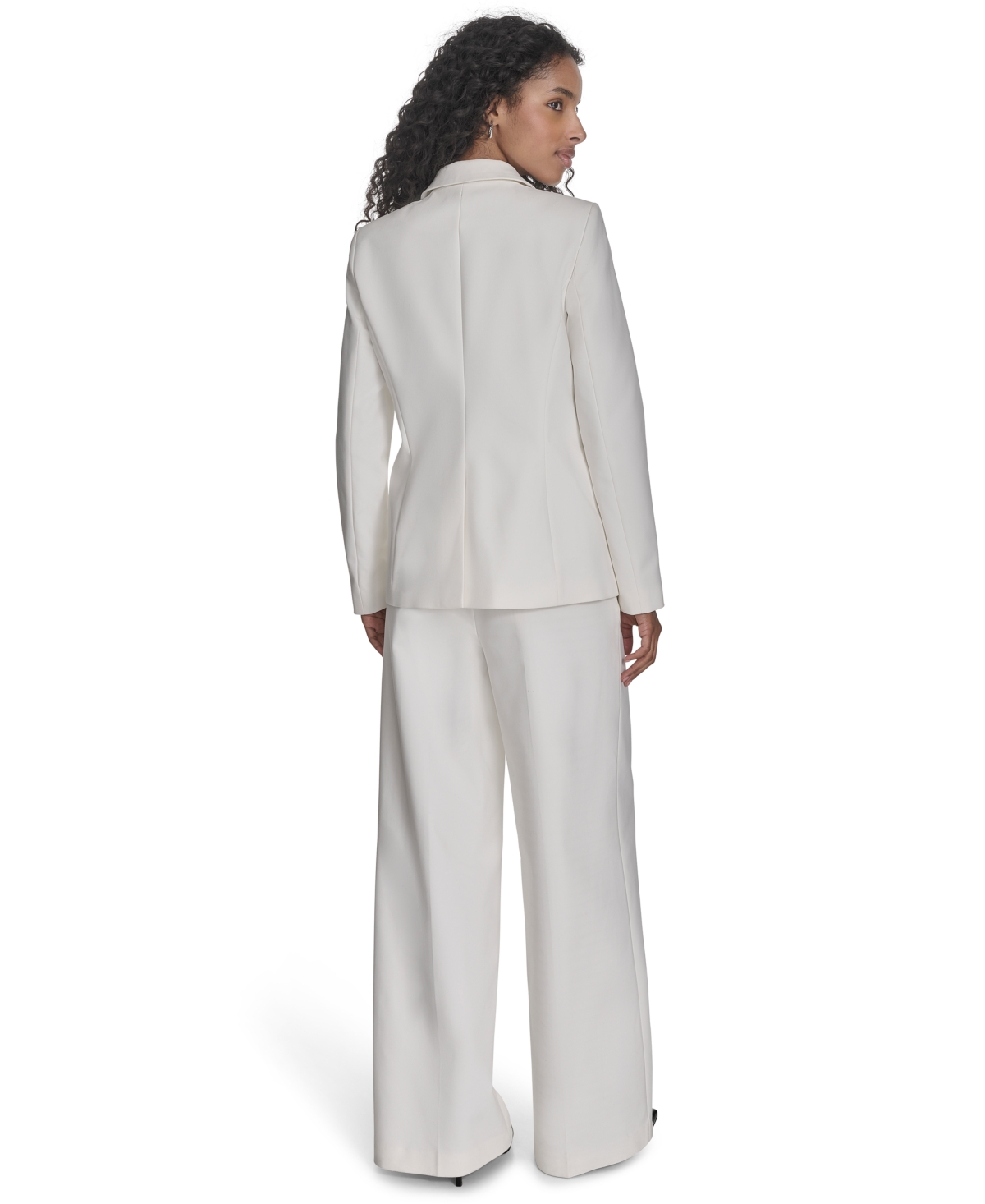Calvin Klein Petite Classic One-button Blazer In Cream