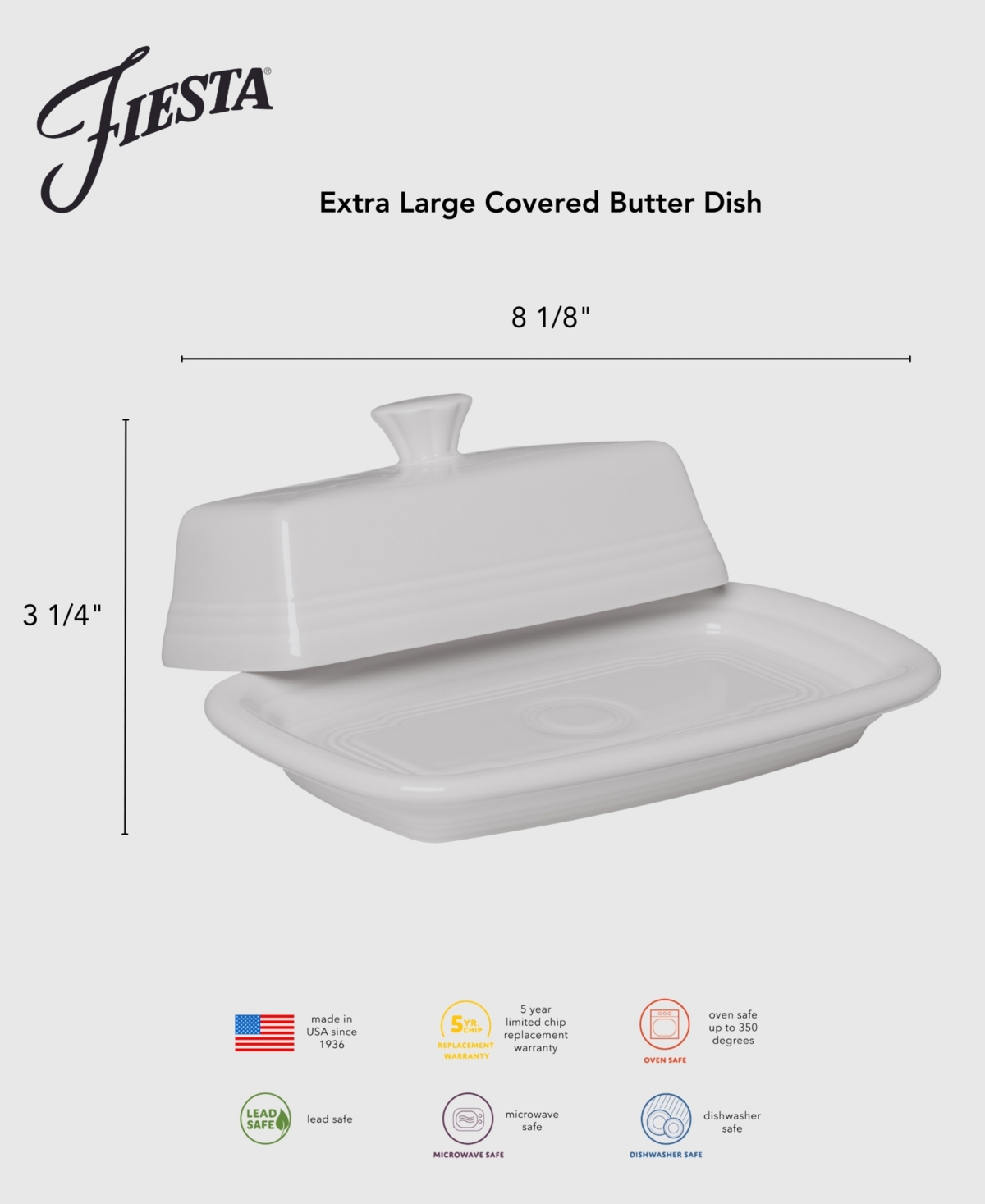 Fiesta Extra Large Covered Butter Dish