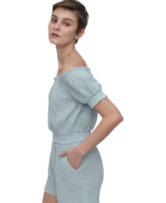 Women's Cotton Gauze Off-The-Shoulder Top