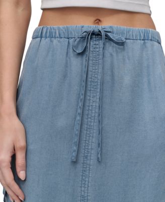 Women's Chambray Cargo Midi Skirt