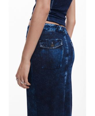 Women's Denim-effect skirt
