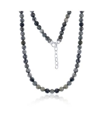 Stainless Steel Natural Stone Bead Necklace
