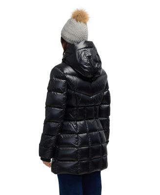 Women's Zola Box Quilt Mid-Length Puffer with Fixed Hood