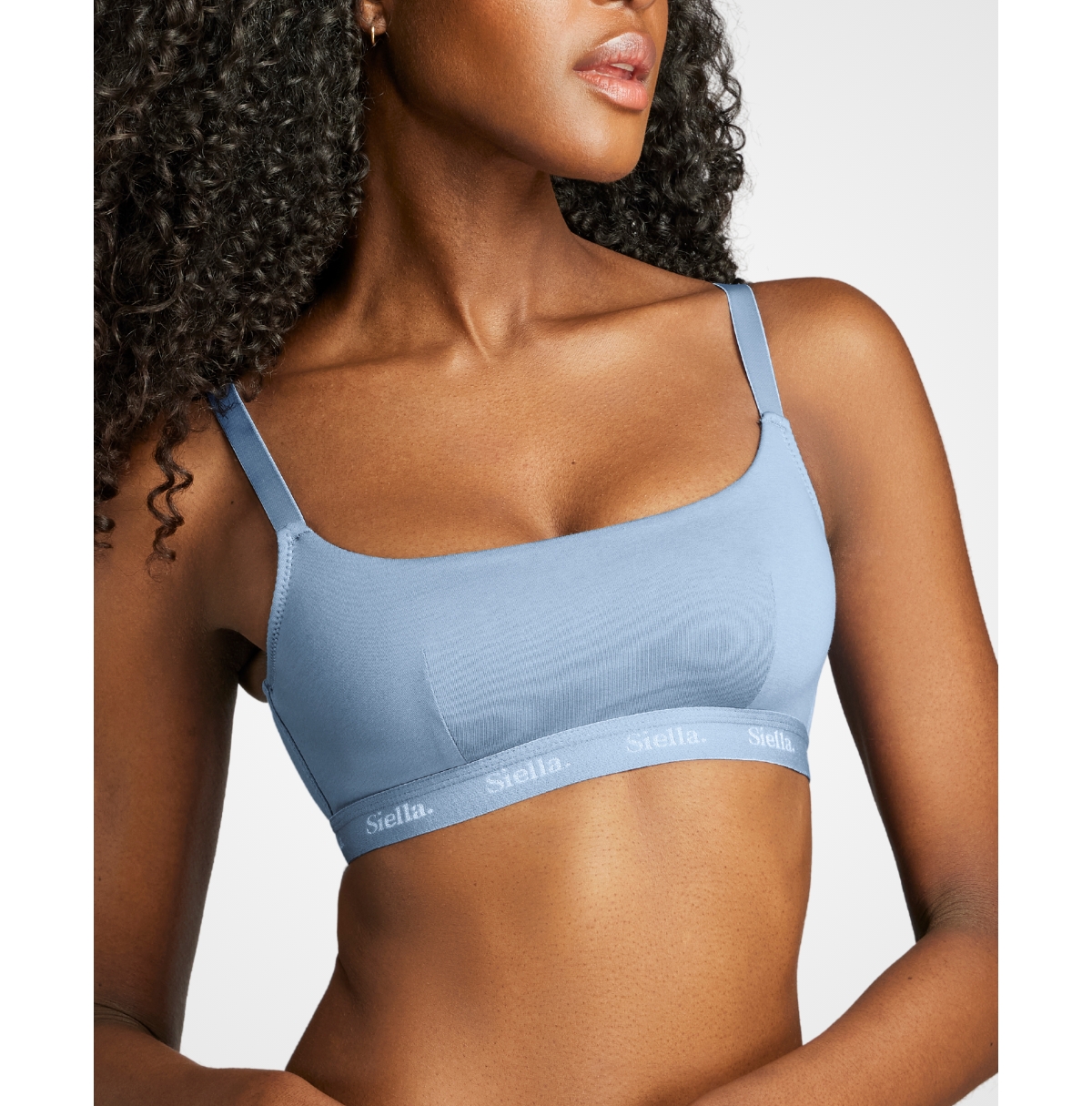 Women's Organic Cotton Scoop Neck Bra - White