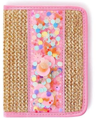 Travel Bundle Women's Travel Accessory Passport Holder and Luggage Tag, Woven with Faux Leather