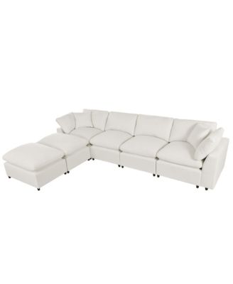 Modern Large U-Shape Sectional Sofa, 2 Large Chaise with Removable Ottomans for Living Room