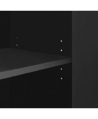 Wave Pattern Storage Cabinet with 2 Doors and 2 Drawers, Adjustable, Suitable for Study, Entrance and Living Room