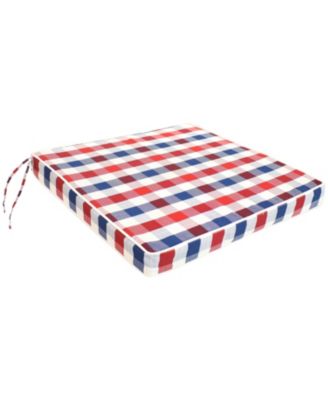 Square Indoor/Outdoor Seat Cushions with Ties - 17" Square x 2" Thick - Americano - 2-Pack