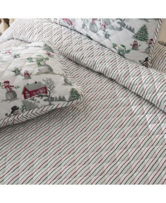 Holiday Printed Microfiber Quilt Set with Shams