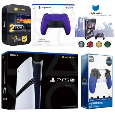 PlayStation 5 Pro with Extra Volcanic Red Controller, Trigger Stop Kit and MightySkins Decal Voucher Plus 2 Year CPS Extended Warranty