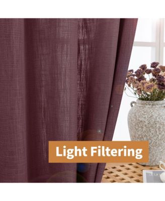 Linen Blend Privacy and Light Filtering Texture Grommet Pair(2 Panels)
