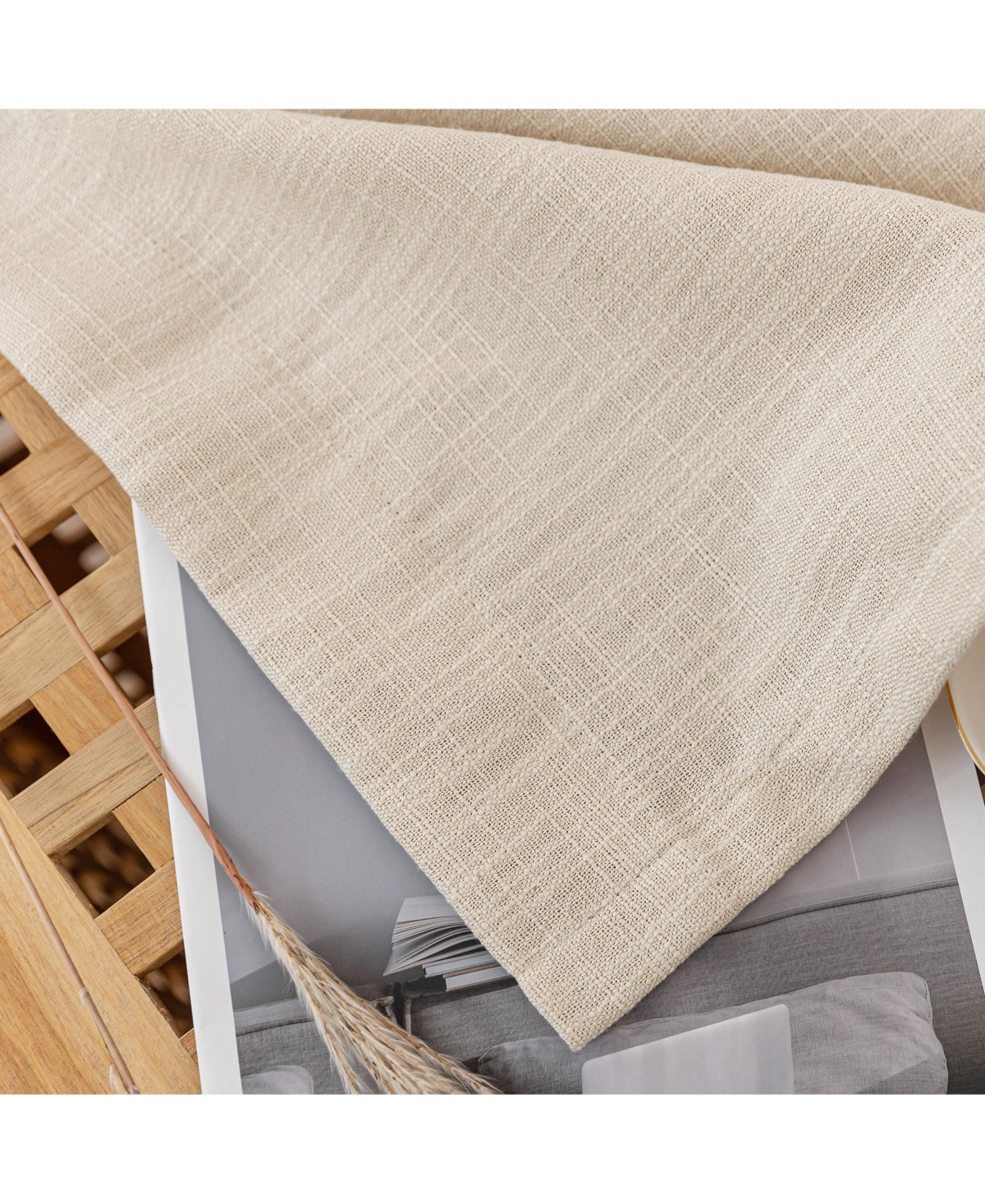 Linen Blend Privacy and Light Filtering Texture Grommet Pair(2 Panels