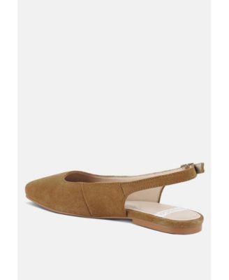 Rag and Co Womens Sozani Real Soft Leather Slingback Flats