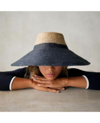 Riri Duo Jute Handwoven Straw Hat In Natural & Black