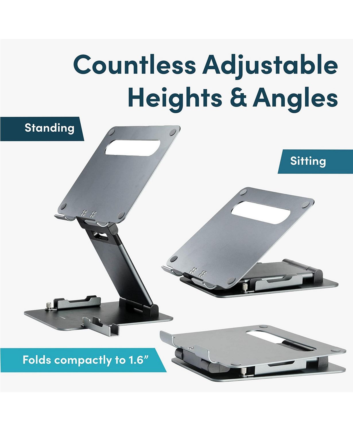Ergonomic Adjustable Laptop Stand Portable Laptop Riser for Desk Fits MacBook
