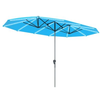 15ft Patio Umbrella Solar Lights UPF50+ Outdoor Umbrella