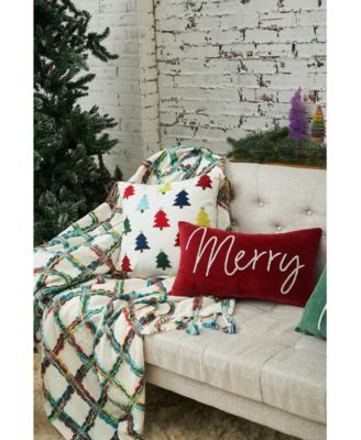 50" x 60" Mimi Winter Cotton Woven Throw Blanket with Fringe, All Seasons Decor