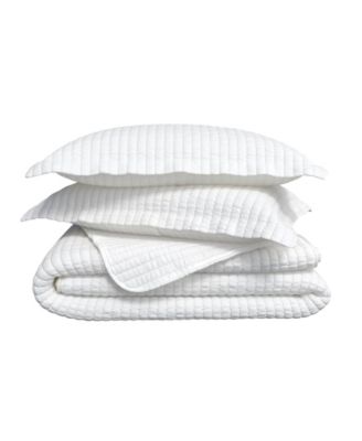 Detailed Channel Stitch Microfiber Quilt Set With Shams