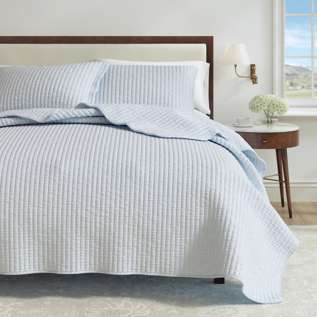 Linery & Co. Detailed Channel Stitch Microfiber Quilt Set With Shams