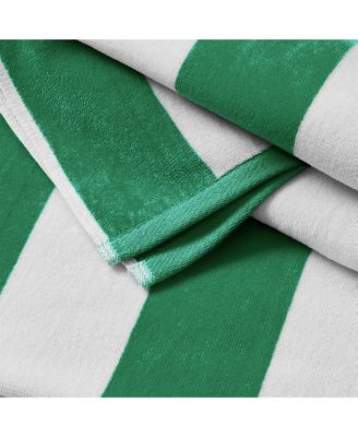 100% Cotton Velour Cabana Stripe Beach Towel, 4 Pack 30" x 60"