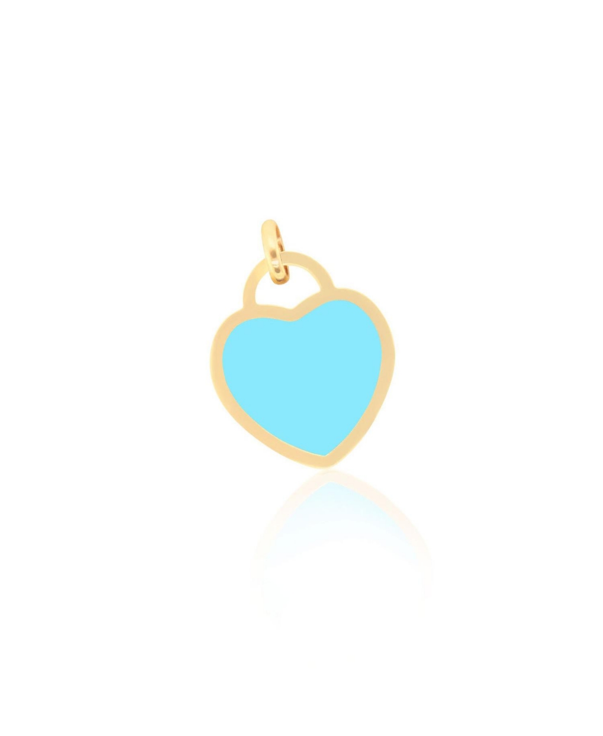Turquoise Heart Padlock Charm 15 millimeters - Turquoise