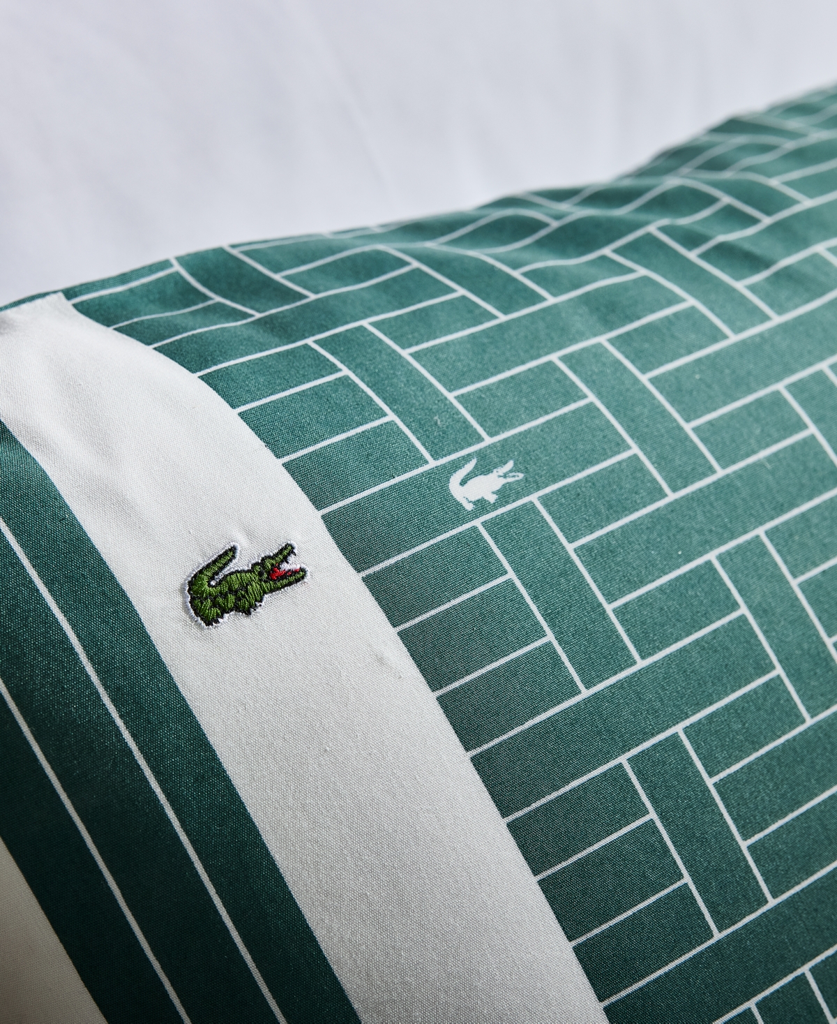 Lacoste Home Heritage Geo Cotton 3-pc. Comforter Set, Full/queen In Green