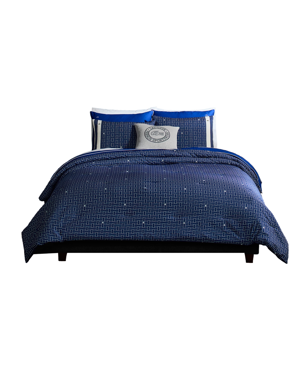 Lacoste Home Heritage Geo Cotton 3-pc. Comforter Set, King In Navy
