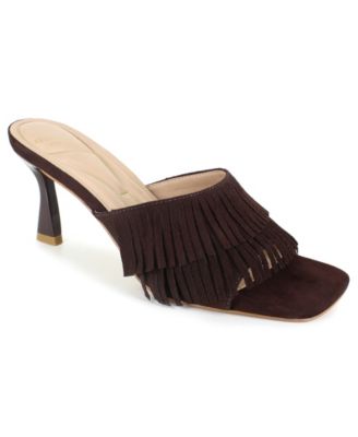 Women's Darby Fringe Slip On Dress Sandals