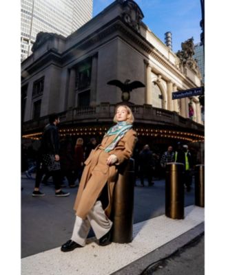 Double Sided Wool Silk Triangle Scarf Of Shapes Reconstruction