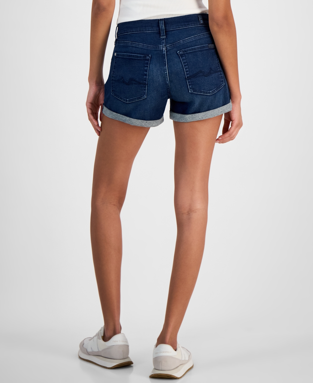 7 For All Mankind Women's Mid-rise Cuffed Denim Shorts In Kaia