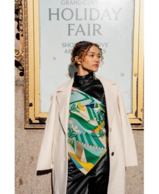 Double Sided Wool Silk Scarf Of Tropical Breeze