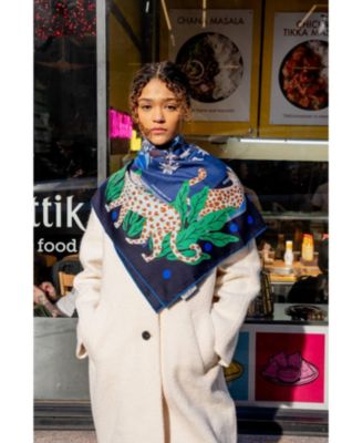 Double Sided Wool Silk Scarf Of Night Banquet