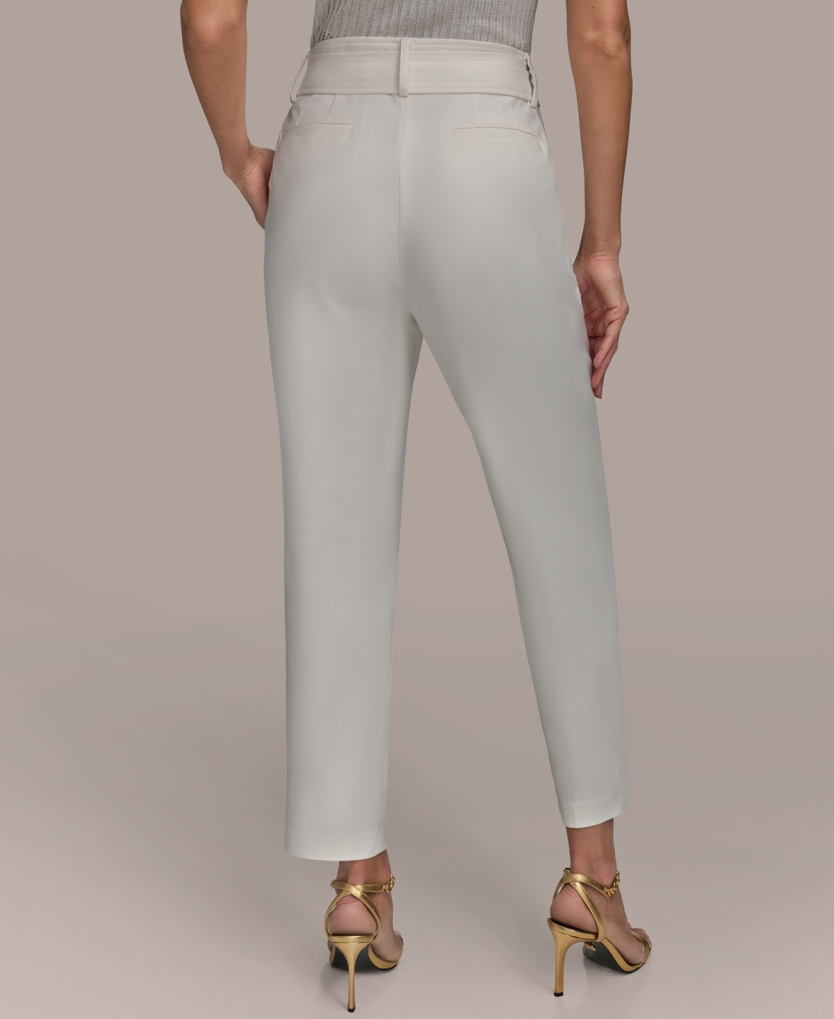 Donna Karan Women's Cotton-blend Slim-leg Pants In Cream