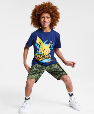 Epic Threads Kids' Little Big Boys Pikachu Pokemon Graphic T Shirt Camo Cargo Shorts Exclusively At Macys