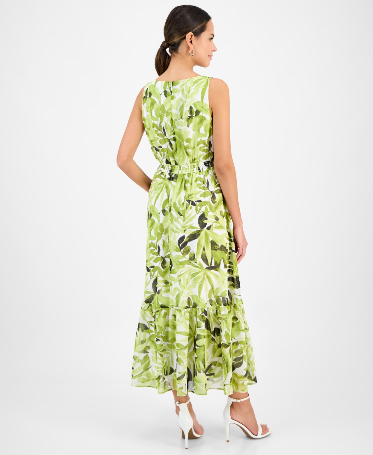 Kasper Women's Printed Sleeveless Midi Dress, Regular & Petite In Kiwi Multi